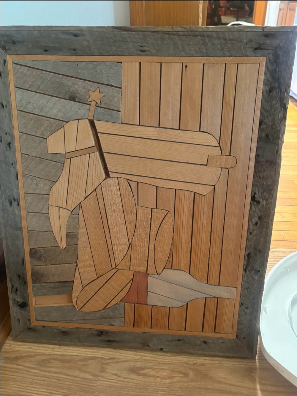 Wooden Parrot Wall Art - Natural Brown Accent